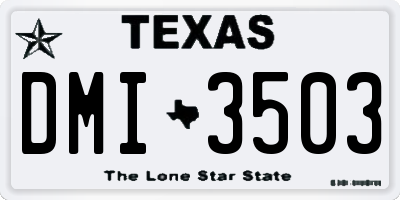 TX license plate DMI3503