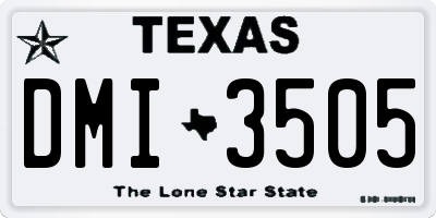 TX license plate DMI3505