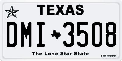 TX license plate DMI3508