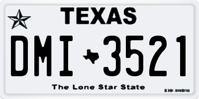 TX license plate DMI3521