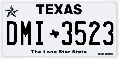 TX license plate DMI3523