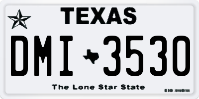 TX license plate DMI3530