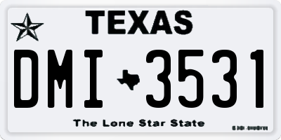 TX license plate DMI3531