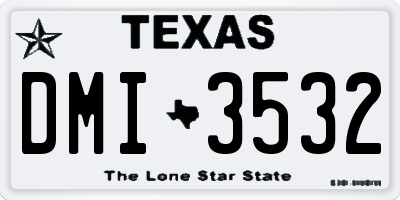 TX license plate DMI3532