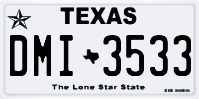 TX license plate DMI3533