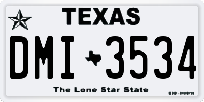 TX license plate DMI3534