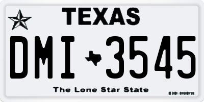 TX license plate DMI3545