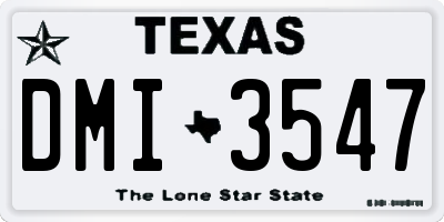 TX license plate DMI3547
