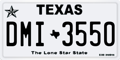 TX license plate DMI3550