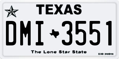 TX license plate DMI3551