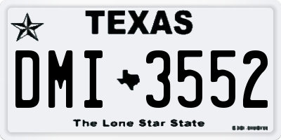 TX license plate DMI3552