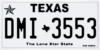 TX license plate DMI3553