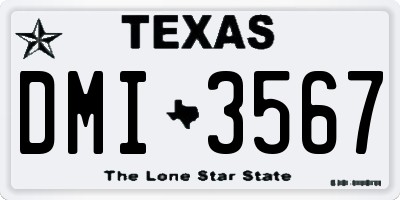 TX license plate DMI3567