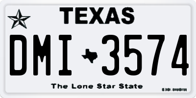 TX license plate DMI3574