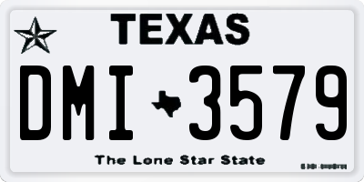 TX license plate DMI3579