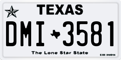 TX license plate DMI3581