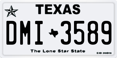 TX license plate DMI3589