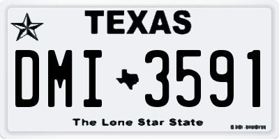 TX license plate DMI3591