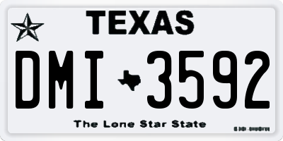 TX license plate DMI3592
