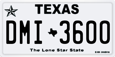 TX license plate DMI3600