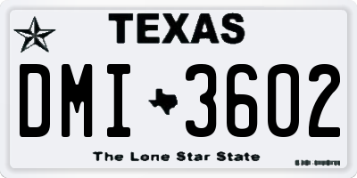 TX license plate DMI3602