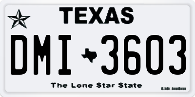 TX license plate DMI3603