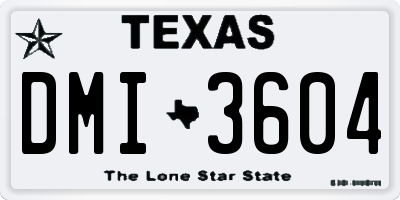 TX license plate DMI3604