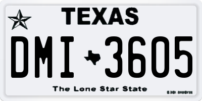 TX license plate DMI3605
