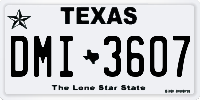 TX license plate DMI3607