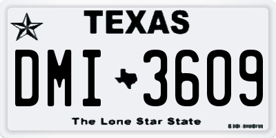 TX license plate DMI3609