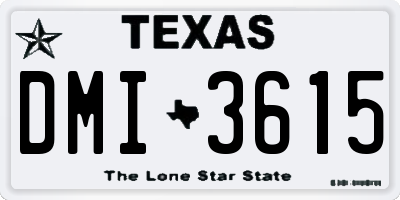 TX license plate DMI3615