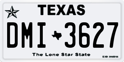 TX license plate DMI3627