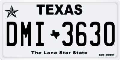 TX license plate DMI3630