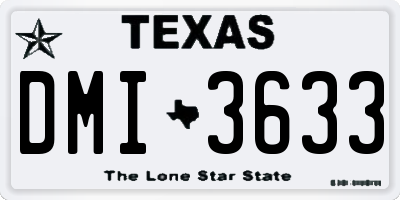 TX license plate DMI3633