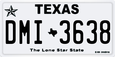 TX license plate DMI3638