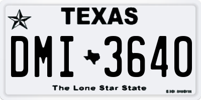 TX license plate DMI3640