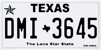 TX license plate DMI3645