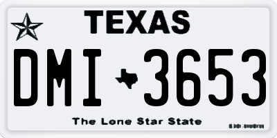 TX license plate DMI3653