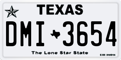TX license plate DMI3654
