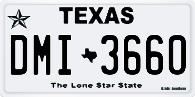TX license plate DMI3660