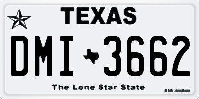 TX license plate DMI3662