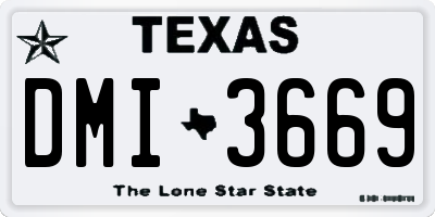 TX license plate DMI3669