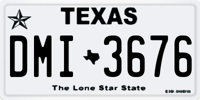 TX license plate DMI3676