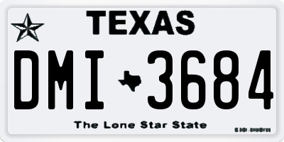 TX license plate DMI3684