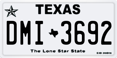 TX license plate DMI3692