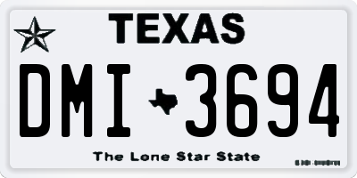 TX license plate DMI3694