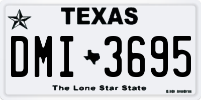 TX license plate DMI3695