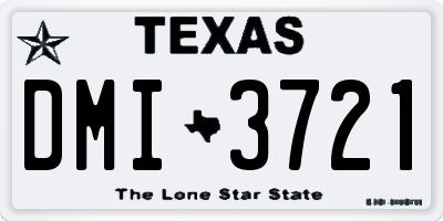 TX license plate DMI3721