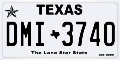 TX license plate DMI3740