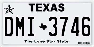 TX license plate DMI3746